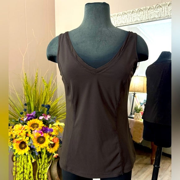 Cabi • Brown Stretchy V Neck Tank - Picture 1 of 9
